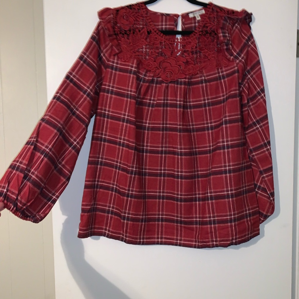 Jodifl plaid long sleeve top